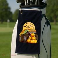 Funny Halloween Monster Truck Golf Towel thumb 2