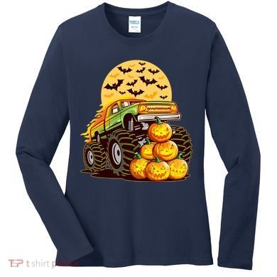Funny Halloween Monster Truck Women's Long Sleeve Shirt