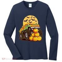 Funny Halloween Monster Truck Women's Long Sleeve Shirt thumb 0