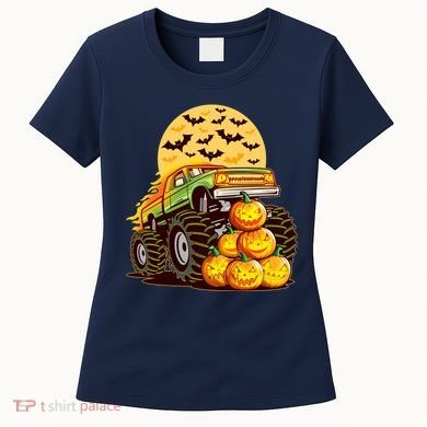 Funny Halloween Monster Truck Women's T-Shirt