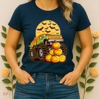 Funny Halloween Monster Truck Women's T-Shirt thumb 2