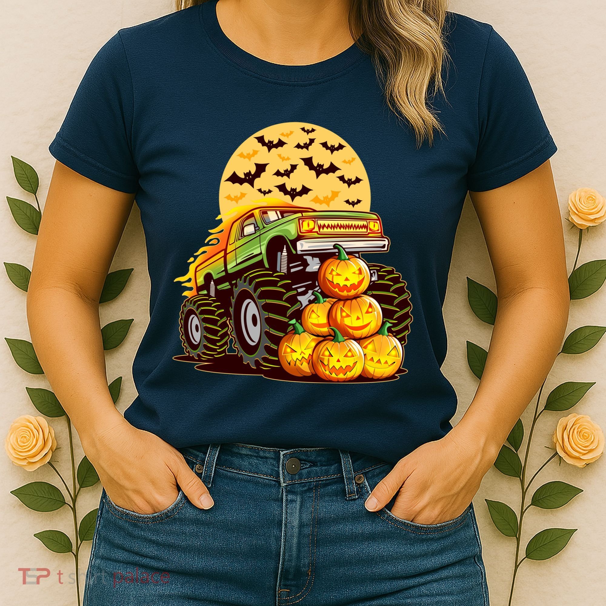 Funny Halloween Monster Truck Women's T-Shirt