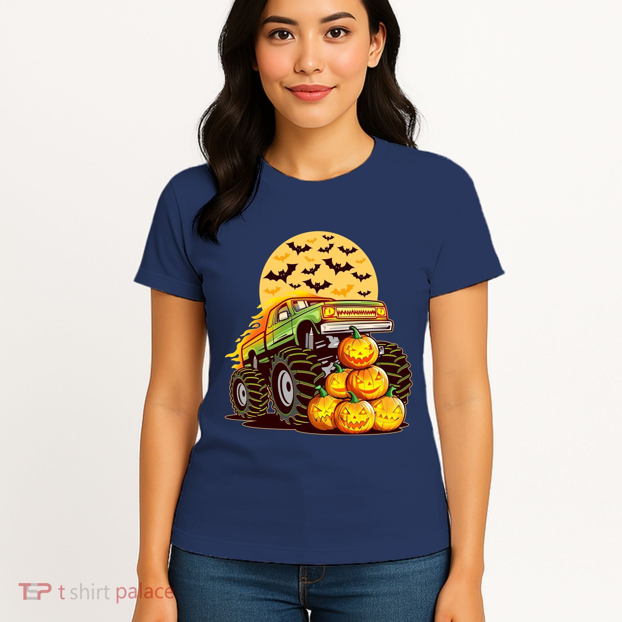 Funny Halloween Monster Truck Women's T-Shirt