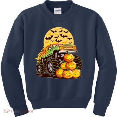 Funny Halloween Monster Truck Kids Sweatshirt