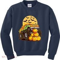 Funny Halloween Monster Truck Kids Sweatshirt thumb 0