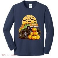 Funny Halloween Monster Truck Kids Long Sleeve Shirt thumb 0