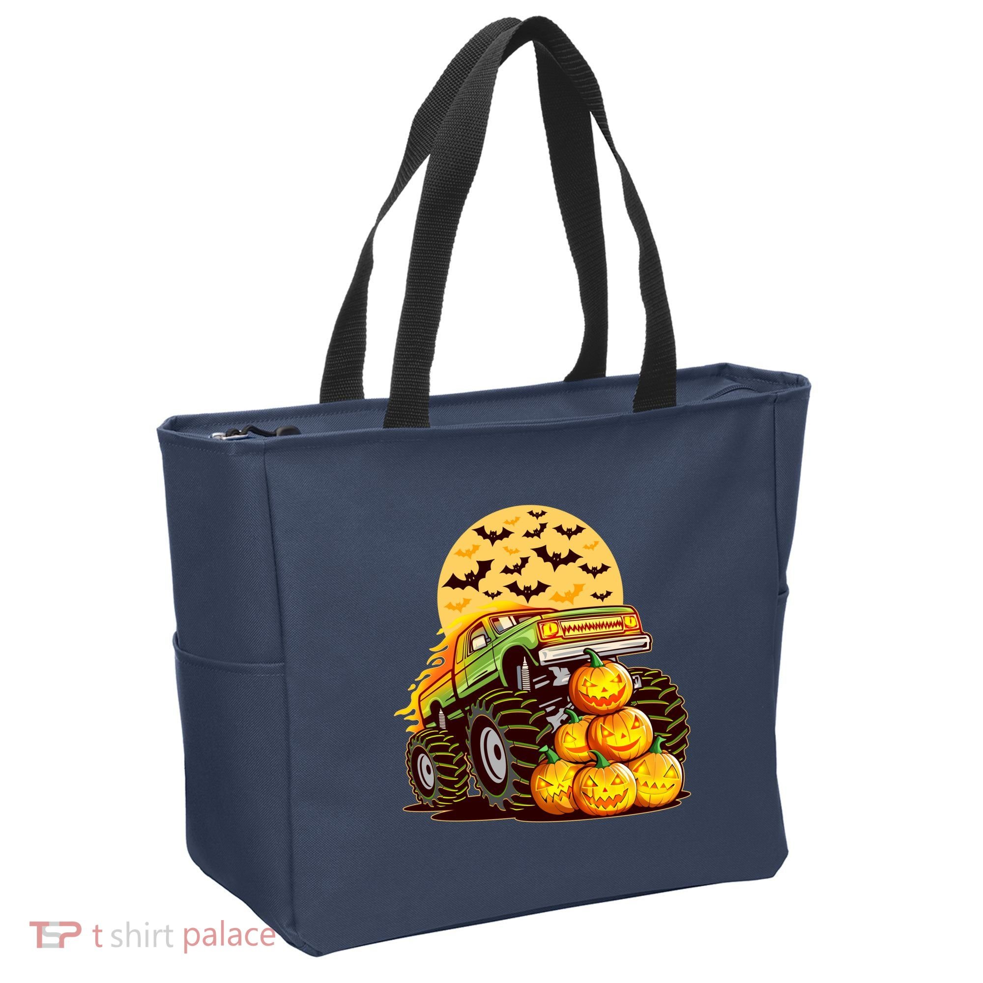 Funny Halloween Monster Truck Tote Bag