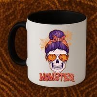 Funny Halloween Momster Monster Skull Coffee Mug thumb 2