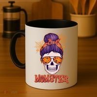 Funny Halloween Momster Monster Skull Coffee Mug thumb 4