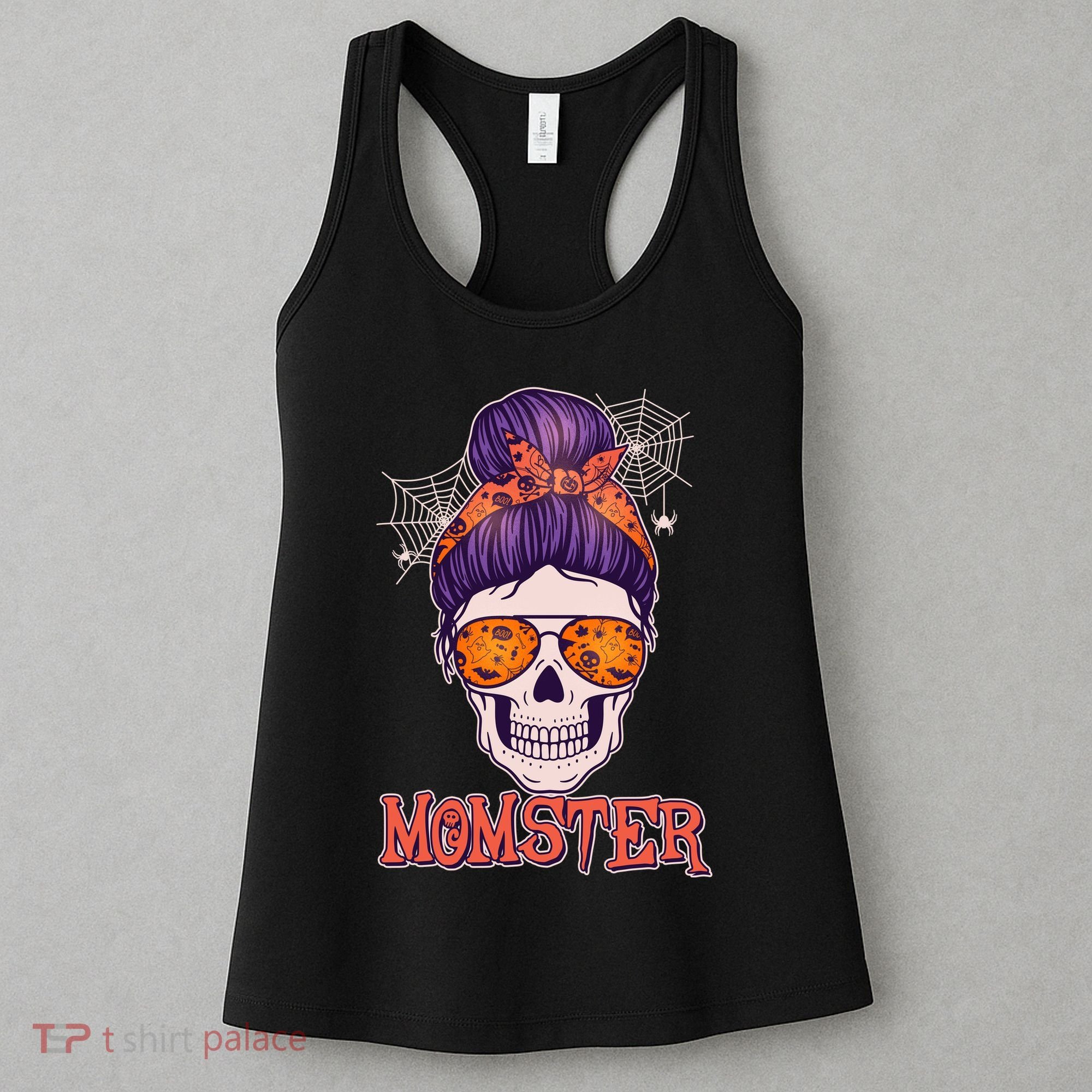 Funny Halloween Momster Monster Skull Women's Tank Top