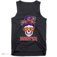 Funny Halloween Momster Monster Skull Tank Top thumb 0