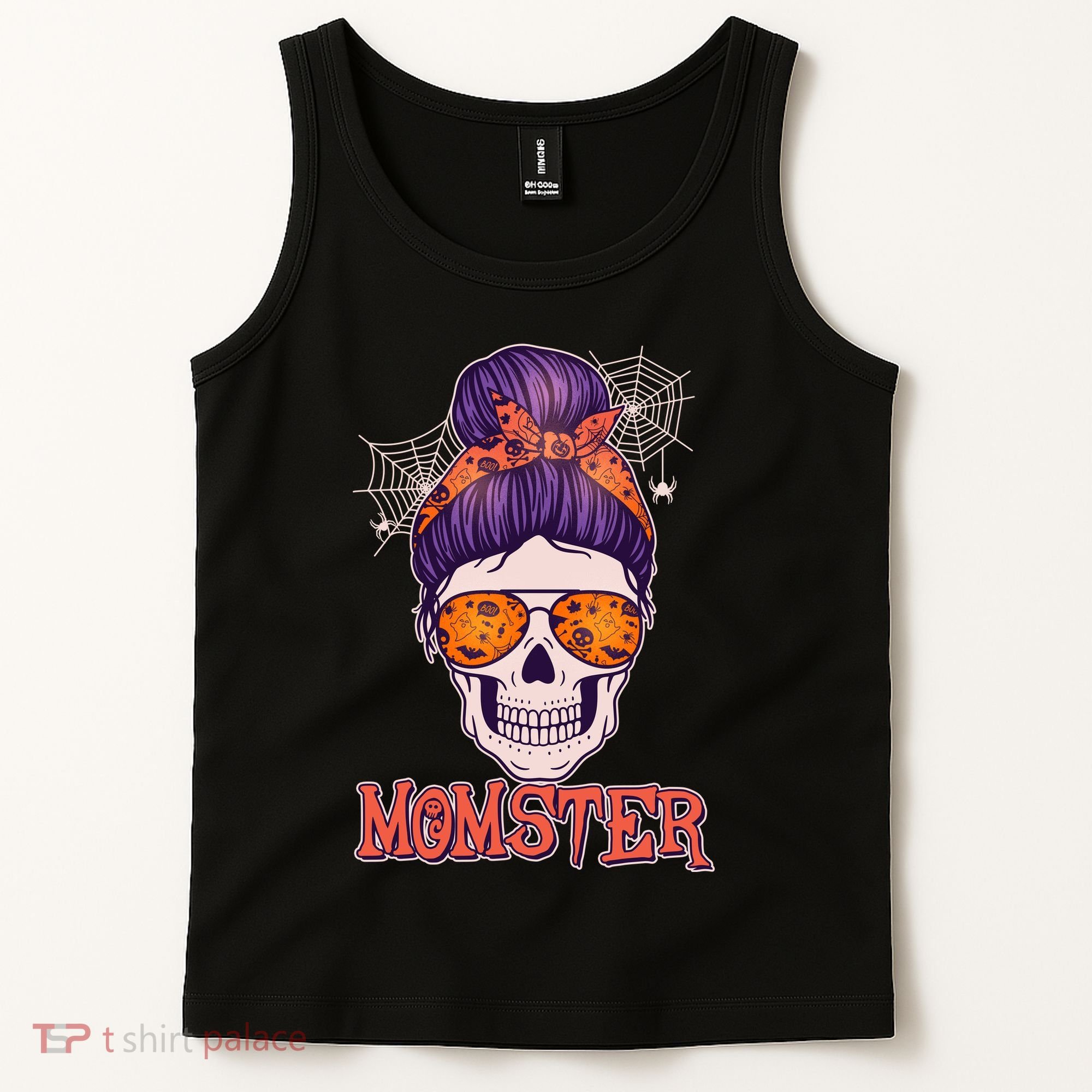 Funny Halloween Momster Monster Skull Tank Top