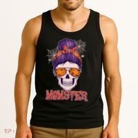 Funny Halloween Momster Monster Skull Tank Top thumb 3