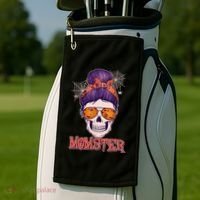 Funny Halloween Momster Monster Skull Golf Towel thumb 2