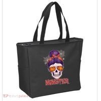 Funny Halloween Momster Monster Skull Tote Bag thumb 2