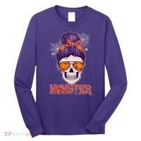 Funny Halloween Momster Monster Skull Long Sleeve Shirt thumb 0