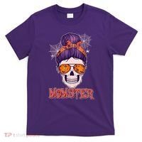 Funny Halloween Momster Monster Skull T-Shirt thumb 0