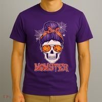 Funny Halloween Momster Monster Skull T-Shirt thumb 3
