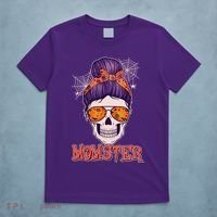 Funny Halloween Momster Monster Skull T-Shirt thumb 5