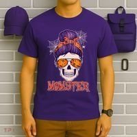 Funny Halloween Momster Monster Skull T-Shirt thumb 6