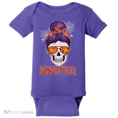 Funny Halloween Momster Monster Skull Baby Bodysuit