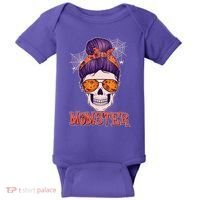 Funny Halloween Momster Monster Skull Baby Bodysuit thumb 0