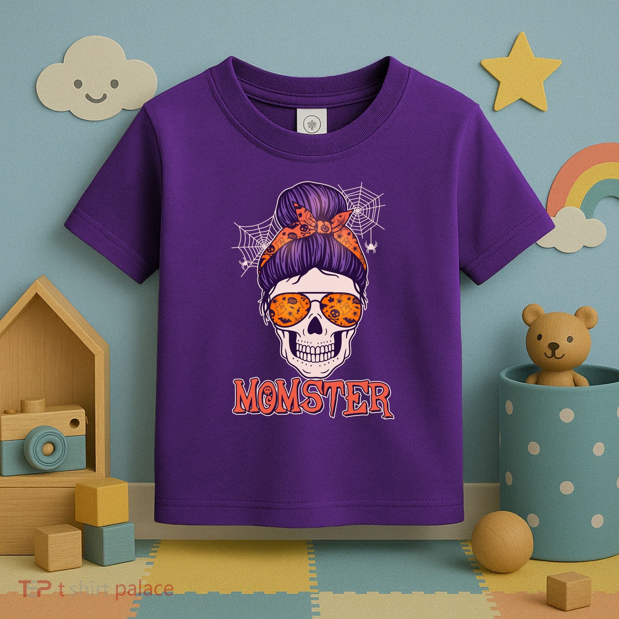 Funny Halloween Momster Monster Skull Toddler T-Shirt