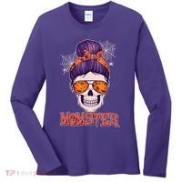 Funny Halloween Momster Monster Skull Women's Long Sleeve Shirt thumb 0