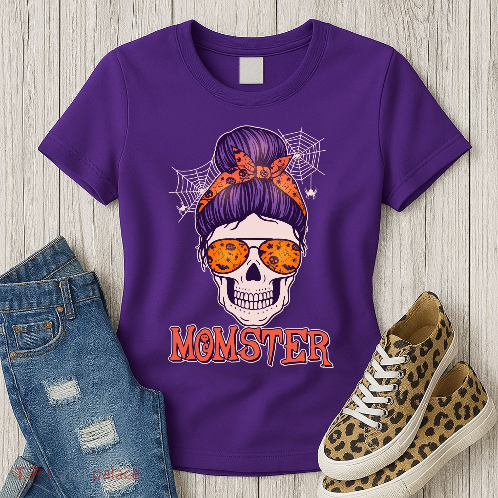 Funny Halloween Momster Monster Skull Women's T-Shirt