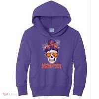 Funny Halloween Momster Monster Skull Kids Hoodie thumb 0