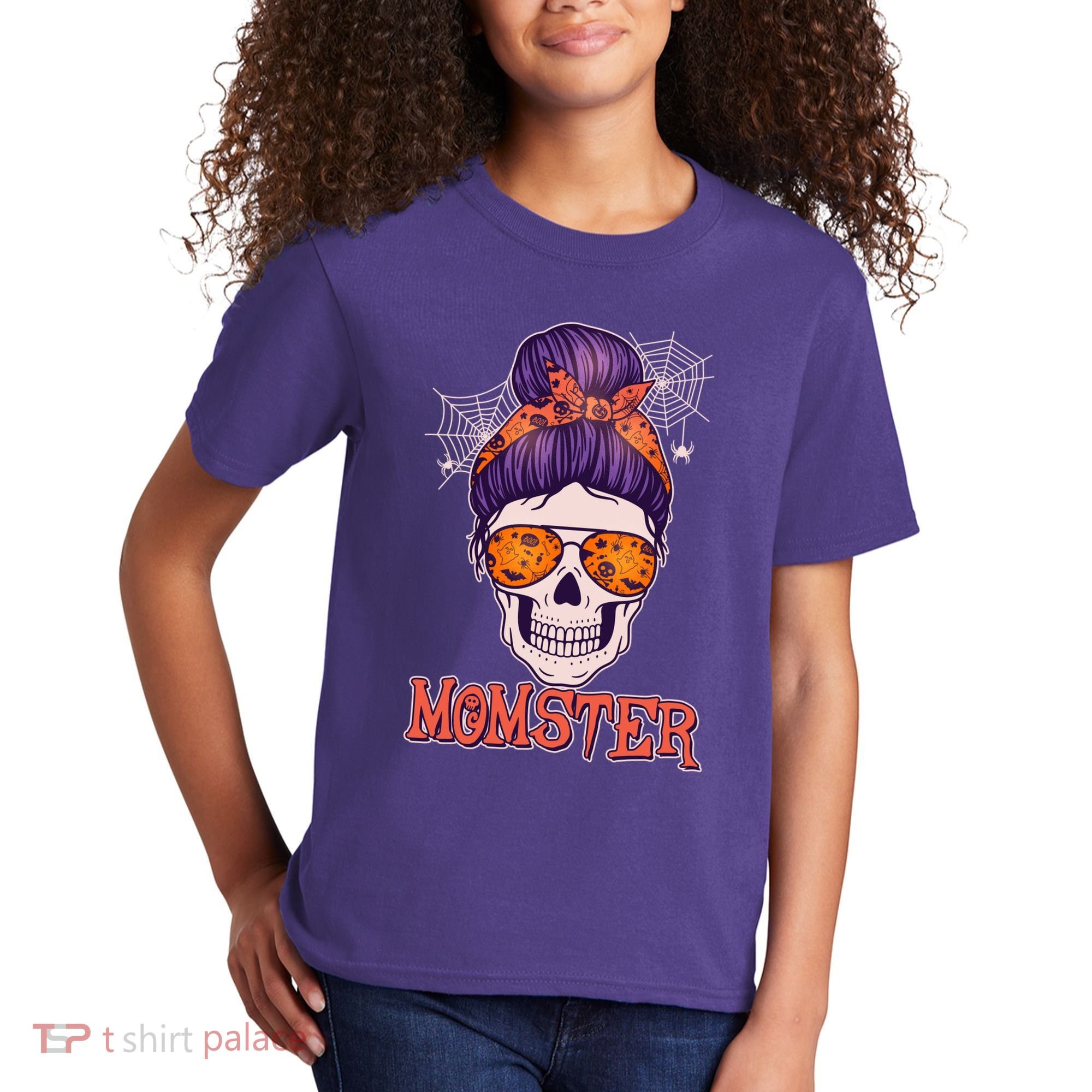 Funny Halloween Momster Monster Skull Kids T-Shirt
