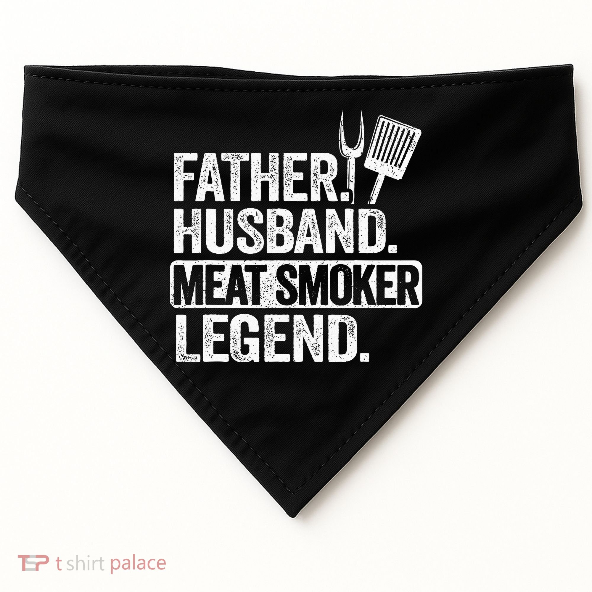 Father Husband Meat Smoker Legend Grilling Dad Meat Smoking USA-Made Doggie Bandana