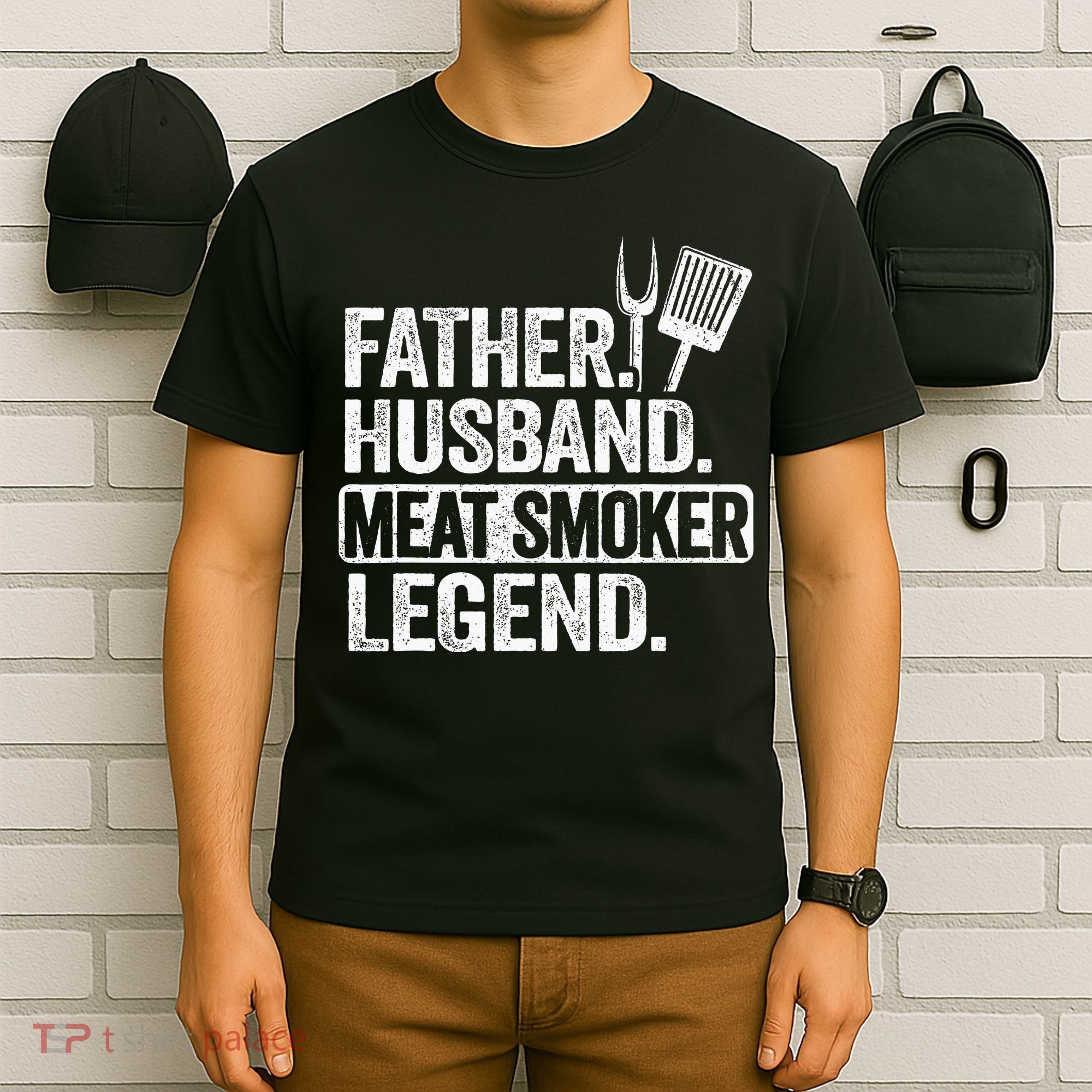 Father Husband Meat Smoker Legend Grilling Dad Meat Smoking T-Shirt