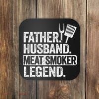 Father Husband Meat Smoker Legend Grilling Dad Meat Smoking Coaster thumb 0