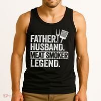 Father Husband Meat Smoker Legend Grilling Dad Meat Smoking Tank Top thumb 3