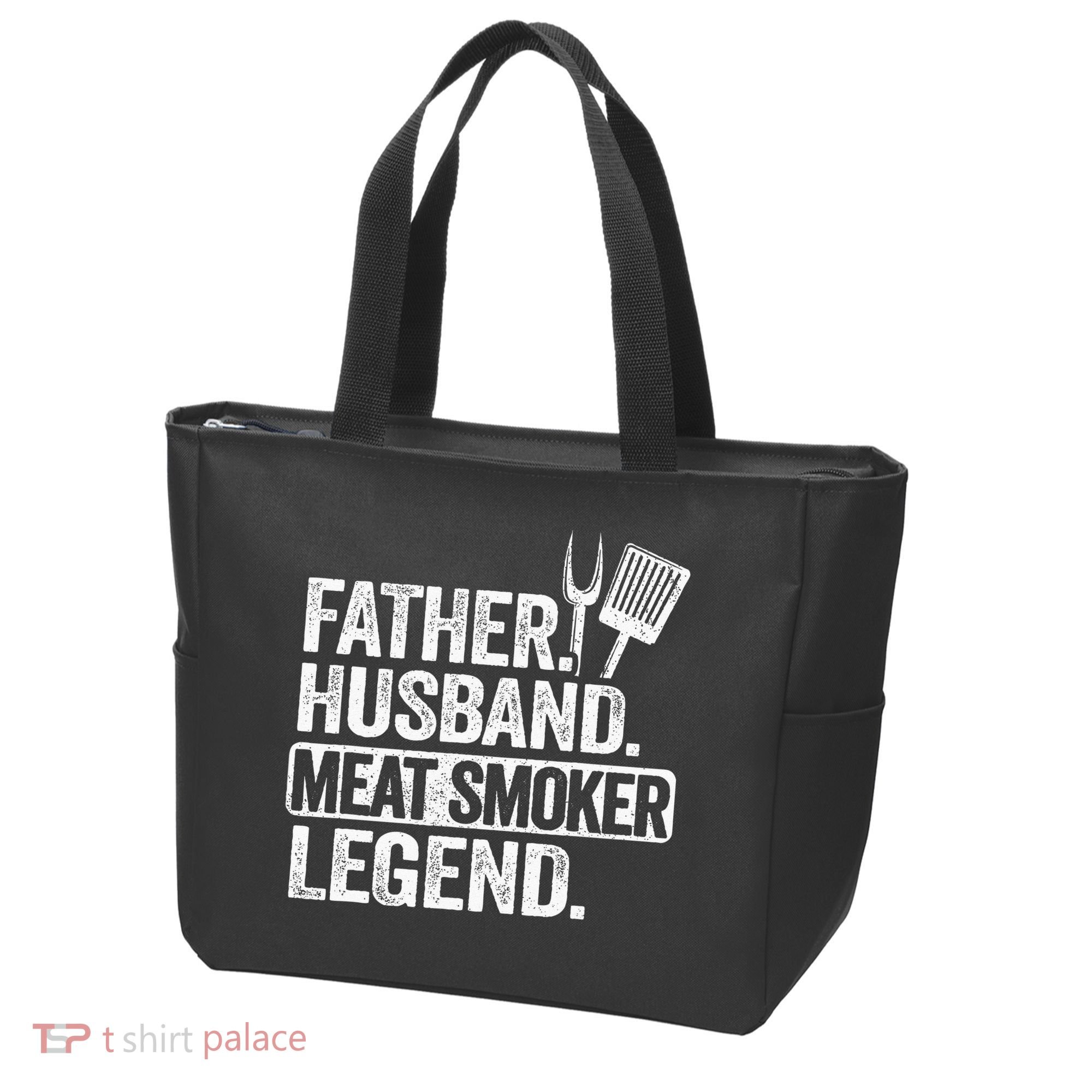 Father Husband Meat Smoker Legend Grilling Dad Meat Smoking Tote Bag