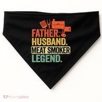 Father Husband Meat Smoker Legend Grilling Dad Meat Smoking USA-Made Doggie Bandana thumb 0