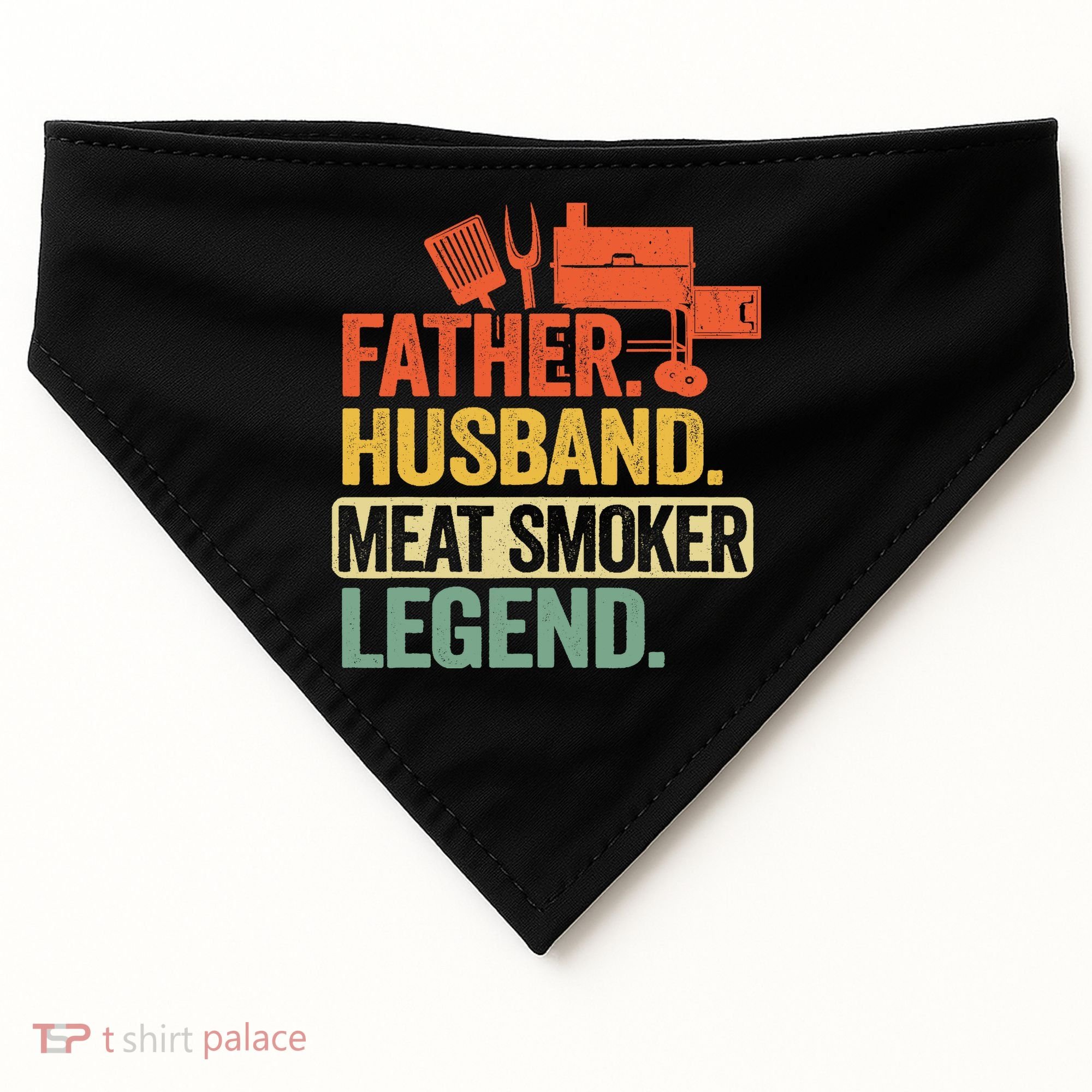 Father Husband Meat Smoker Legend Grilling Dad Meat Smoking USA-Made Doggie Bandana