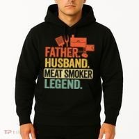 Father Husband Meat Smoker Legend Grilling Dad Meat Smoking Hoodie thumb 2