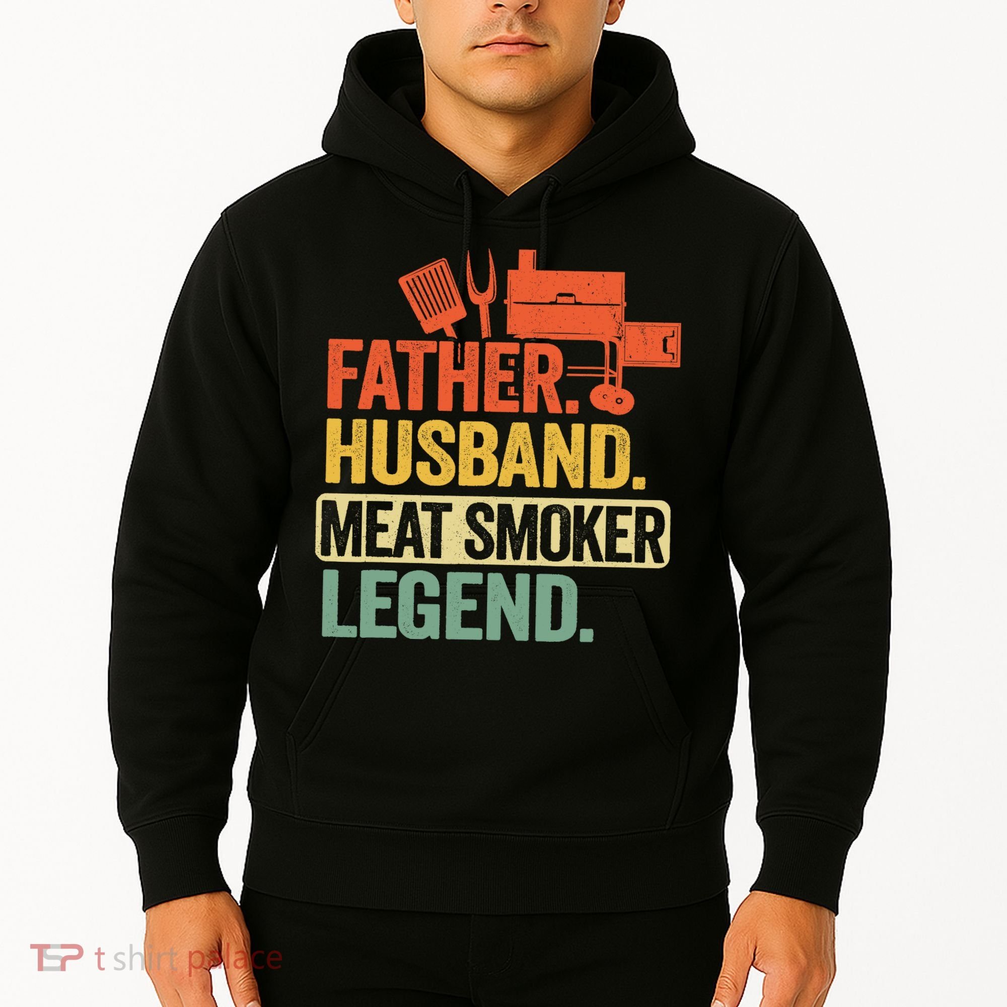Father Husband Meat Smoker Legend Grilling Dad Meat Smoking Hoodie