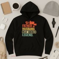 Father Husband Meat Smoker Legend Grilling Dad Meat Smoking Hoodie thumb 3