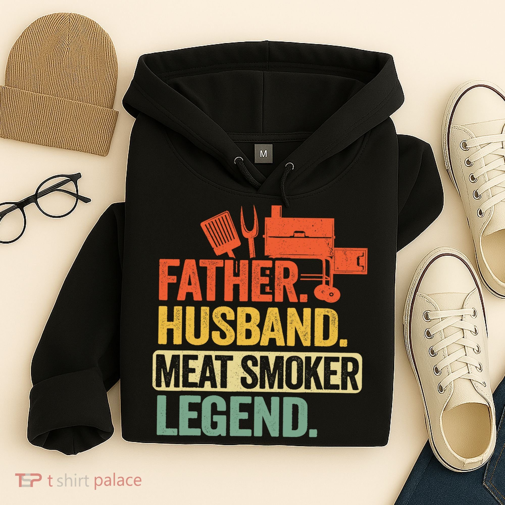 Father Husband Meat Smoker Legend Grilling Dad Meat Smoking Hoodie