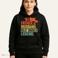 Father Husband Meat Smoker Legend Grilling Dad Meat Smoking Hoodie thumb 5