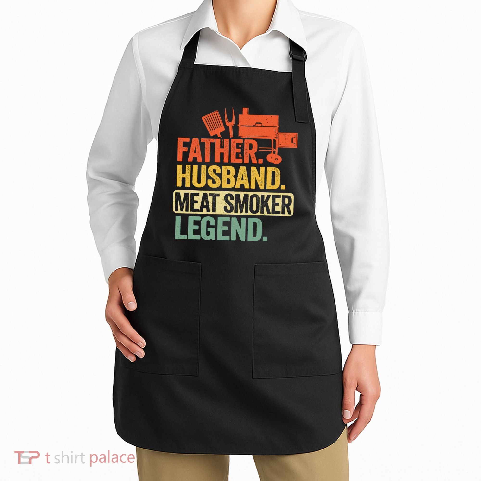 Father Husband Meat Smoker Legend Grilling Dad Meat Smoking Apron