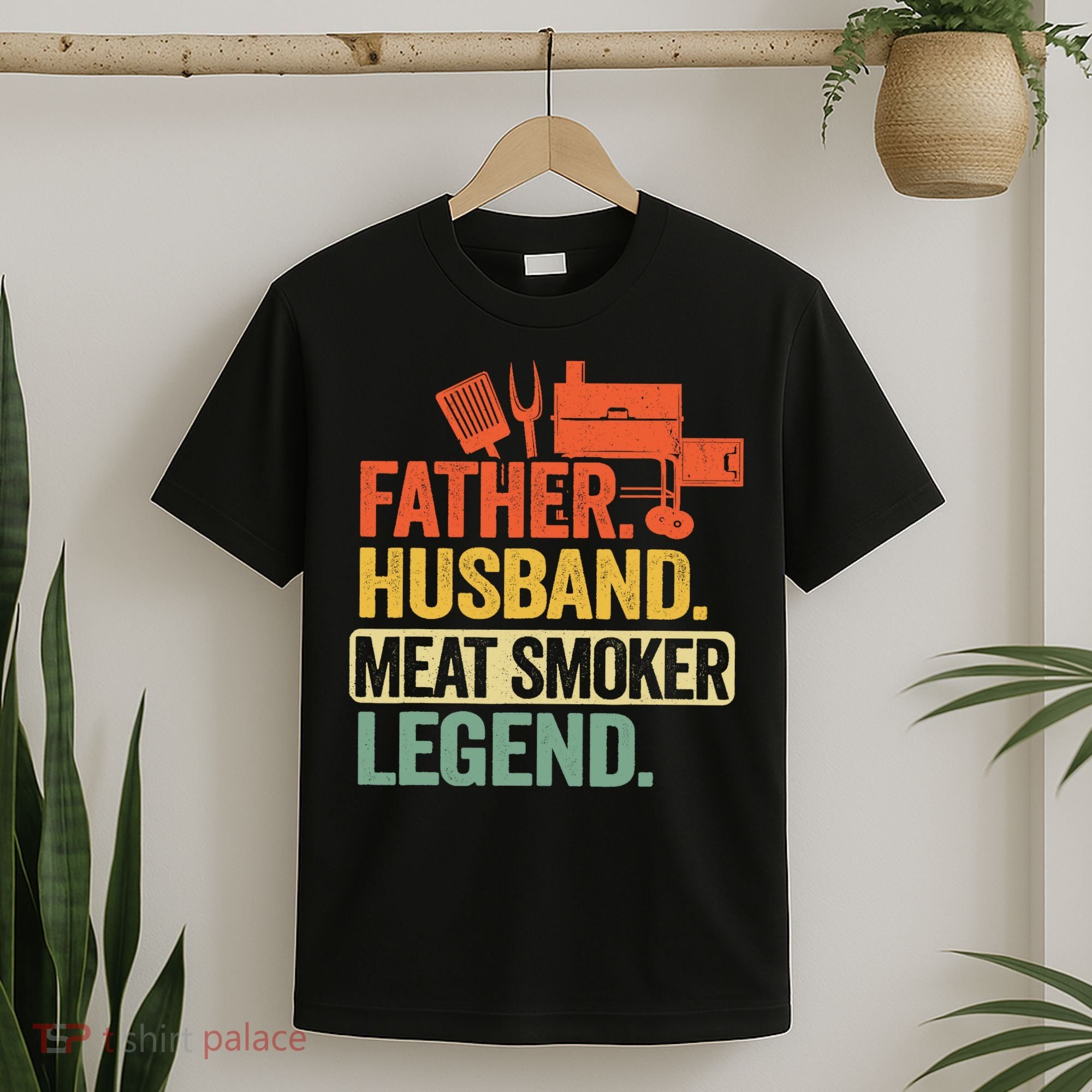 Father Husband Meat Smoker Legend Grilling Dad Meat Smoking T-Shirt