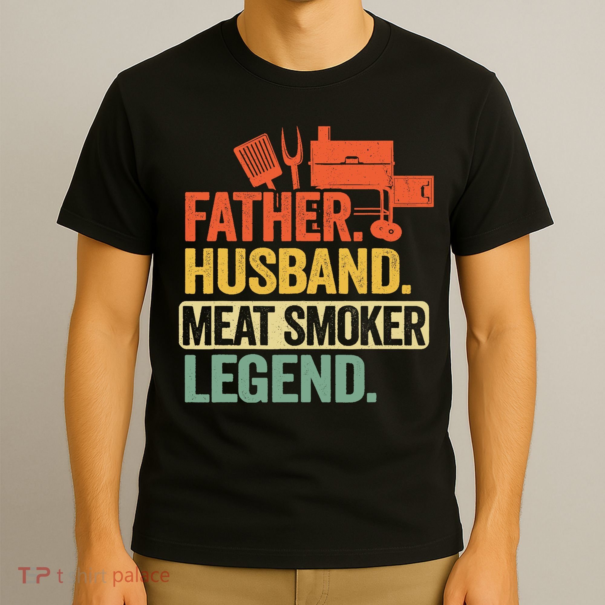 Father Husband Meat Smoker Legend Grilling Dad Meat Smoking T-Shirt