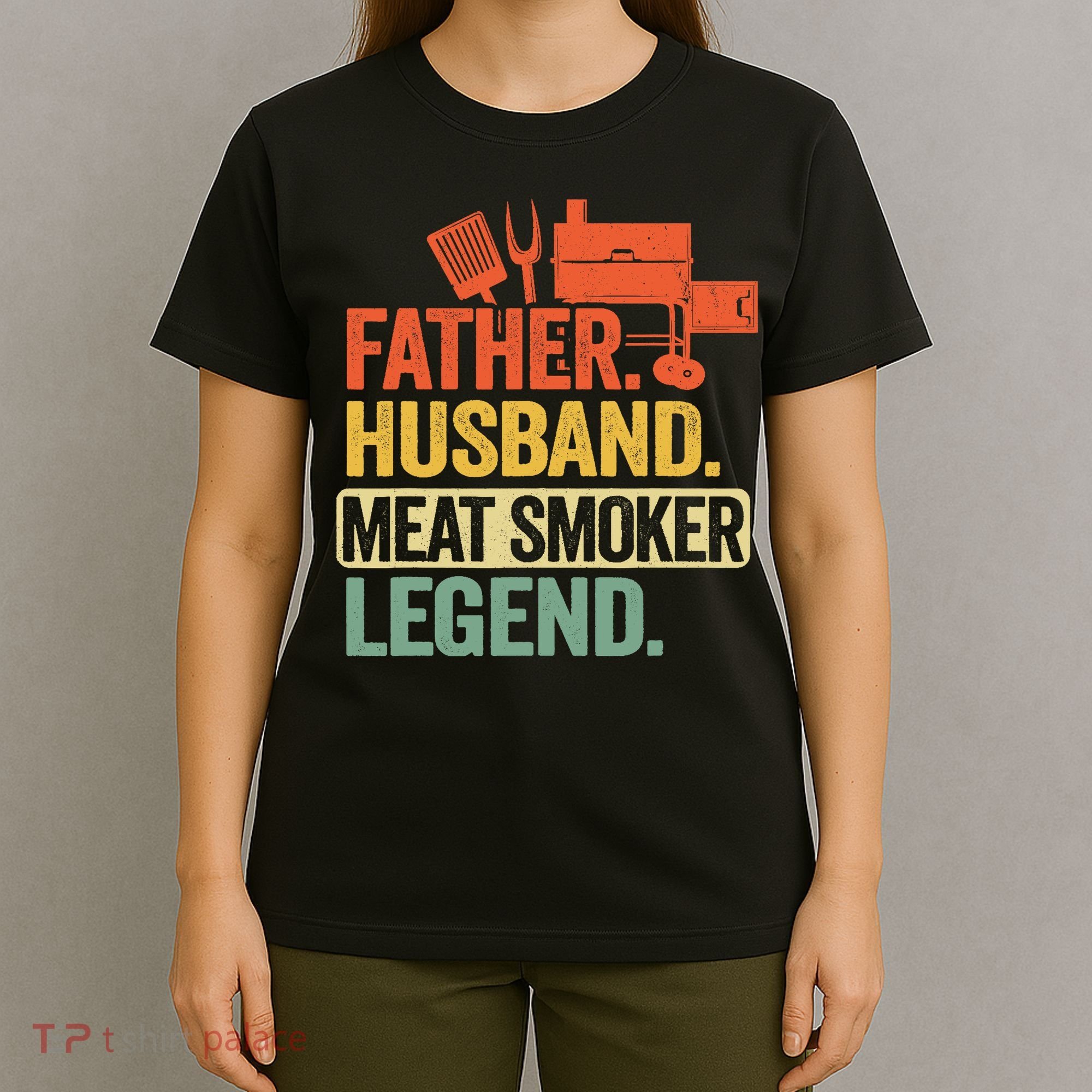 Father Husband Meat Smoker Legend Grilling Dad Meat Smoking T-Shirt