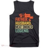 Father Husband Meat Smoker Legend Grilling Dad Meat Smoking Tank Top thumb 0