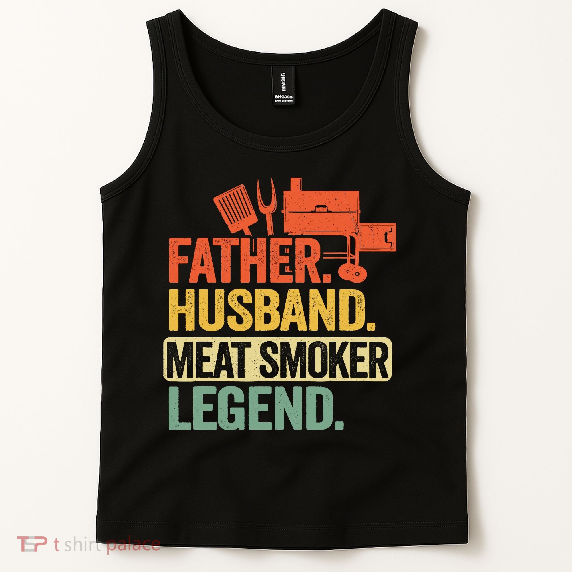 Father Husband Meat Smoker Legend Grilling Dad Meat Smoking Tank Top