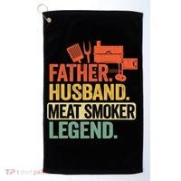 Father Husband Meat Smoker Legend Grilling Dad Meat Smoking Golf Towel thumb 0